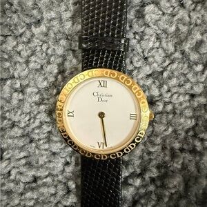 Dior Gold and Black Roman Numeral Watch